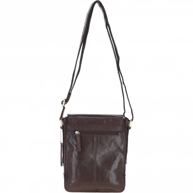 Ashwood Leather Ashwood Compact Leather Flap Over Bag Brandy: Q-42