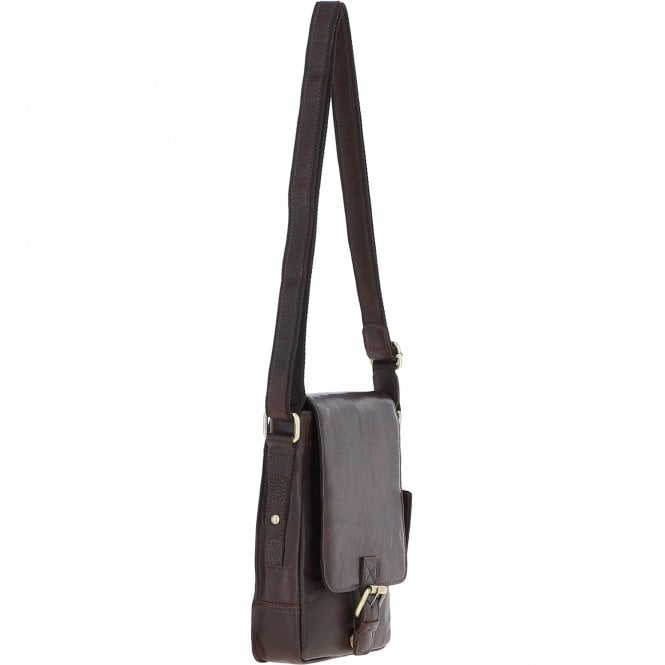 Ashwood Leather Ashwood Compact Leather Flap Over Bag Brandy: Q-42