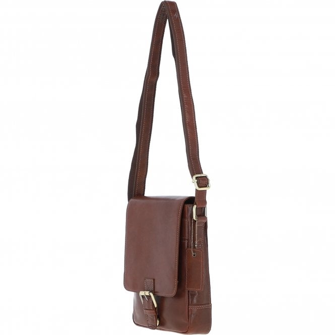 Ashwood Leather Ashwood Compact Leather Flap Over Bag Chestnut: Q-42