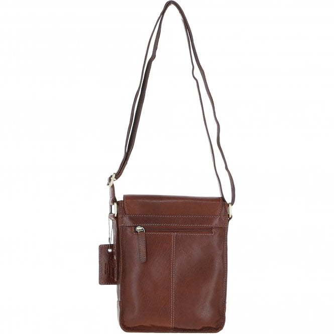 Ashwood Leather Ashwood Compact Leather Flap Over Bag Chestnut: Q-42