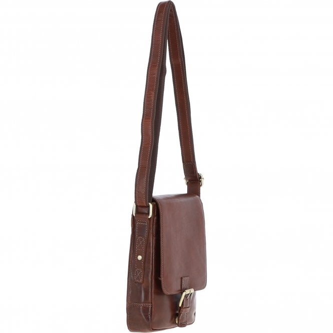 Ashwood Leather Ashwood Compact Leather Flap Over Bag Chestnut: Q-42
