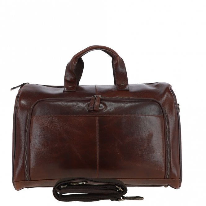 ashwood leather Ashwood Hi Veg Leather Flight-Cabin Weekend Holdall Tempo Brown : 8150
