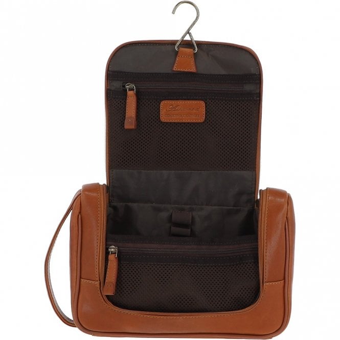 Ashwood Leather Ashwood Hi Veg Leather Hanging Wash Bag Tempo Tan : 8140