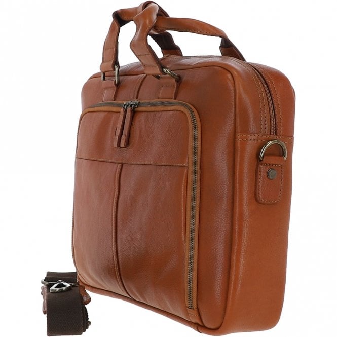 Ashwood Leather Ashwood Hi Veg Leather Laptop Briefcase Tempo Tan: 8143