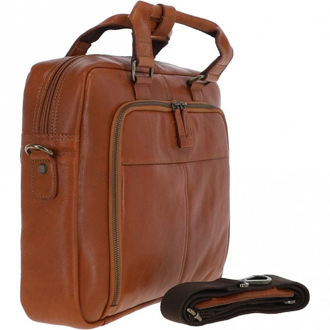 Ashwood Leather Ashwood Hi Veg Leather Laptop Briefcase Tempo Tan: 8143