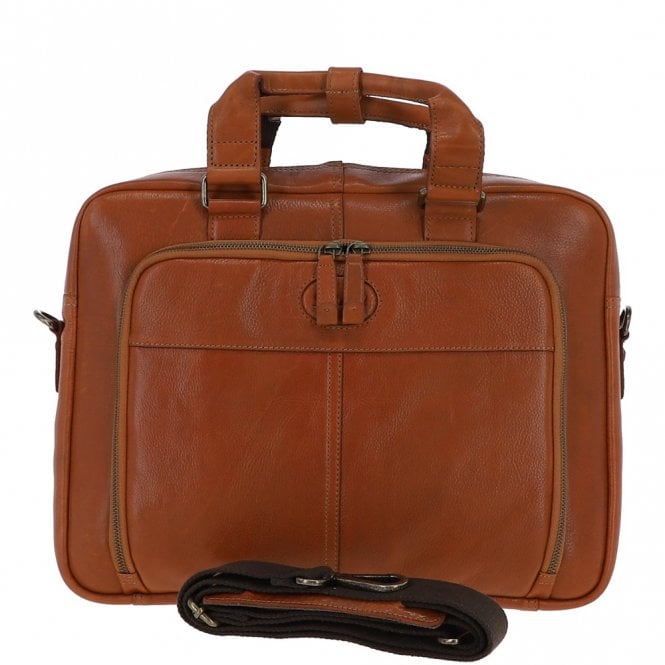 ashwood leather Ashwood Hi Veg Leather Laptop Briefcase Tempo Tan: 8143
