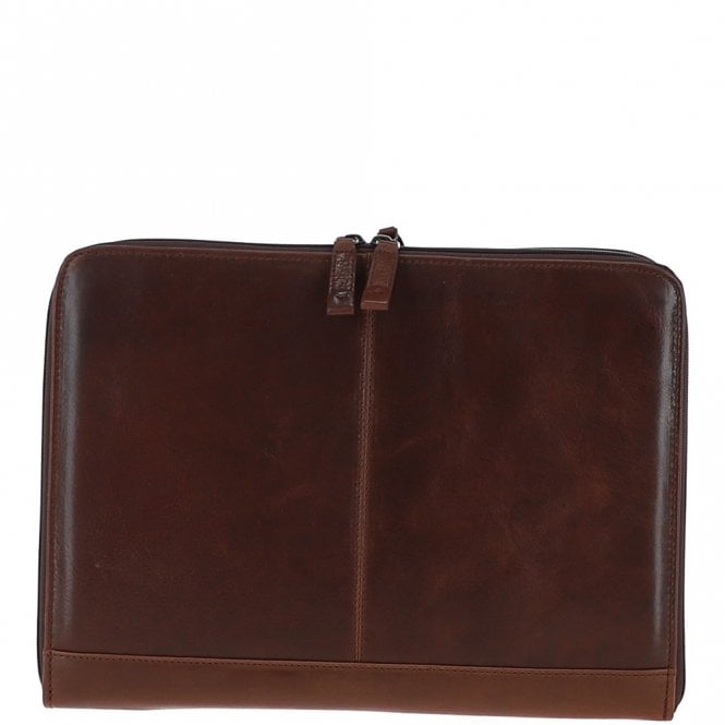 Ashwood Leather Ashwood Hi Veg Leather Tablet Holder And A4 Sleeve Section Tempo Brown: 8141