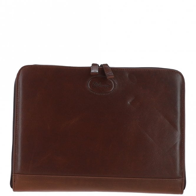 ashwood leather Ashwood Hi Veg Leather Tablet Holder and A4 Sleeve Section Tempo Brown: 8141