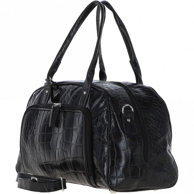 Ashwood Leather Ashwood Large Leather Holdall Travel Bag Black/croc: 10973