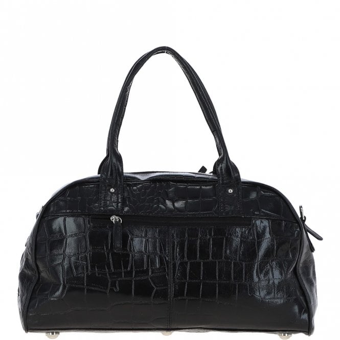 Ashwood Leather Ashwood Large Leather Holdall Travel Bag Black/croc: 10973