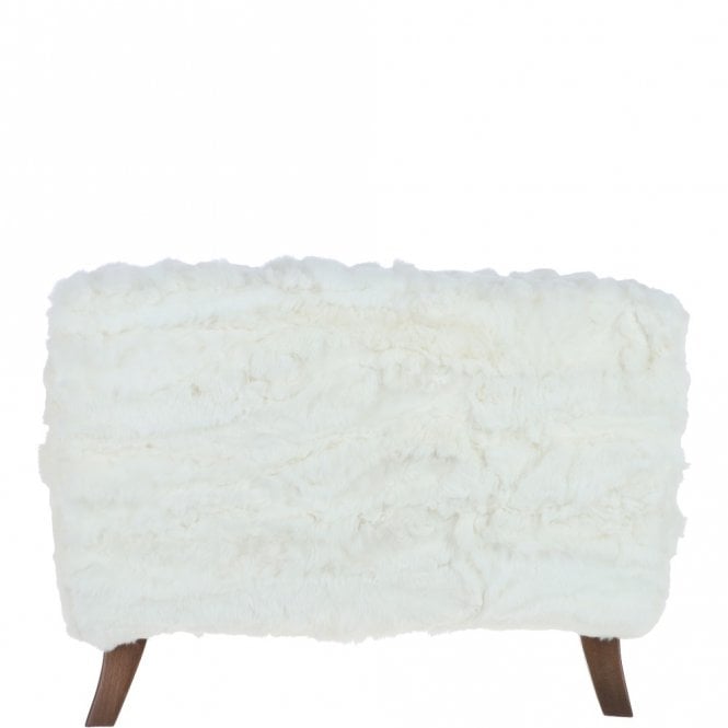 Ashwood Leather Ashwood Large Rabbit Fur Footstool Ottoman Ivory: Roger