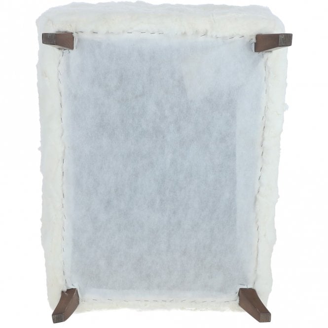 Ashwood Leather Ashwood Large Rabbit Fur Footstool Ottoman Ivory: Roger
