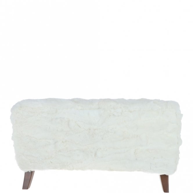ashwood leather Ashwood Large Rabbit Fur Footstool Ottoman Ivory: Roger