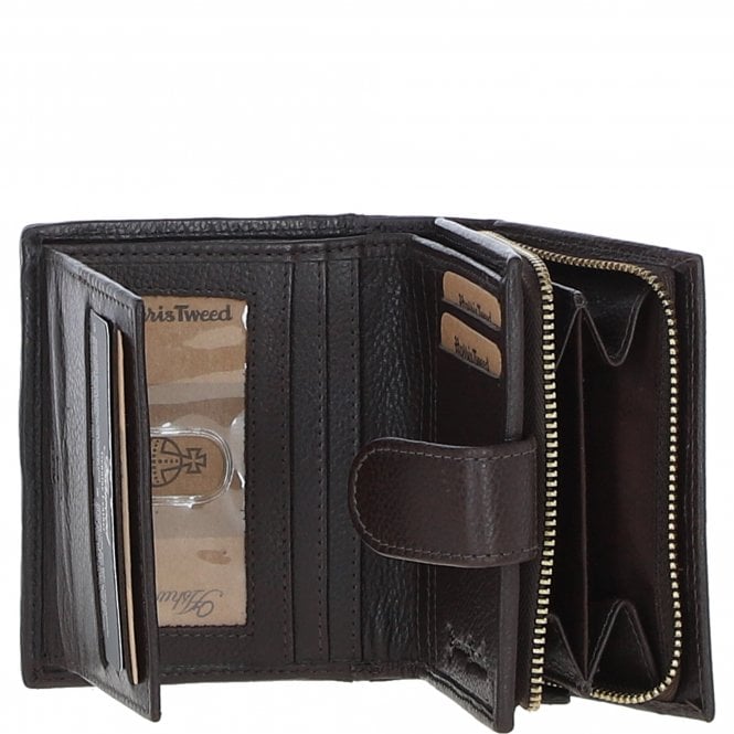 Ashwood Leather Ashwood Leather And Harris Tweed Three Compartment Wallet Brown/Mcload: TW-12-01-BM