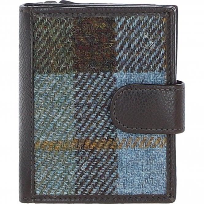 ashwood leather Ashwood Leather and Harris Tweed Three compartment wallet Brown/Mcload: TW-12-01-BM