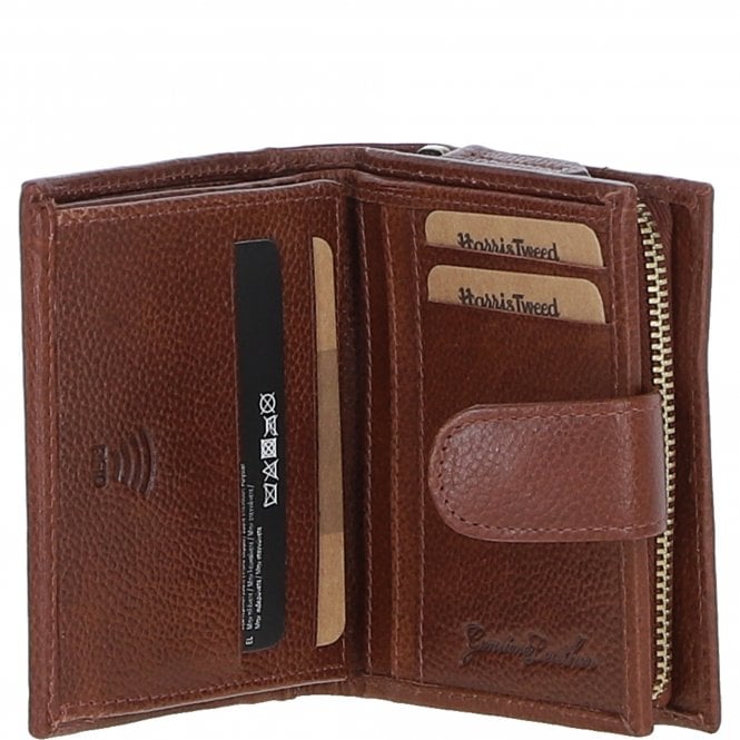 Ashwood Leather Ashwood Leather And Harris Tweed Three Compartment Wallet Tan/Mcload: TW-12-02-TM