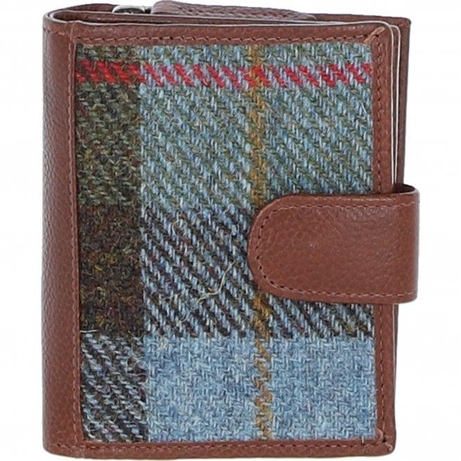 ashwood leather Ashwood Leather and Harris Tweed Three compartment wallet Tan/Mcload: TW-12-02-TM