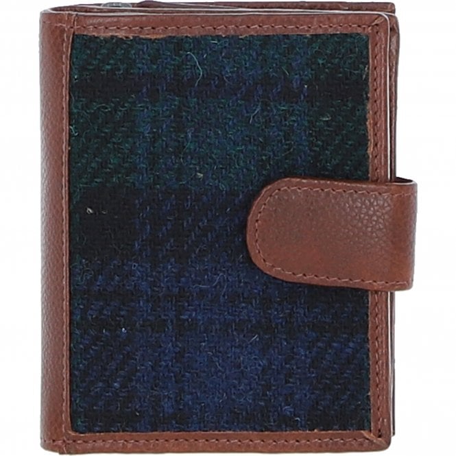 ashwood leather Ashwood Leather and Harris Tweed Three compartment wallet Tan/Watch: TW-12-04-TW