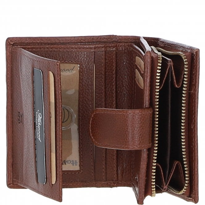Ashwood Leather Ashwood Leather And Harris Tweed Three Compartment Wallet Tan/Navy: TW-12-011-TN