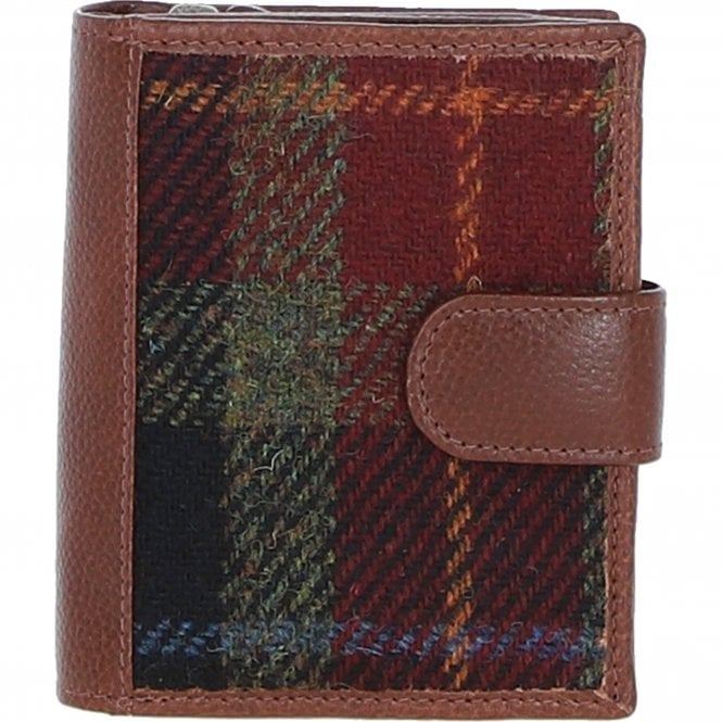 ashwood leather Ashwood Leather and Harris Tweed Three compartment wallet Tan/Green/Red: TW-12-08-TR ashwood leather Ashwood Leather and Harris Tweed Three compartment wallet Tan/Green/Red: TW-12-08-TR