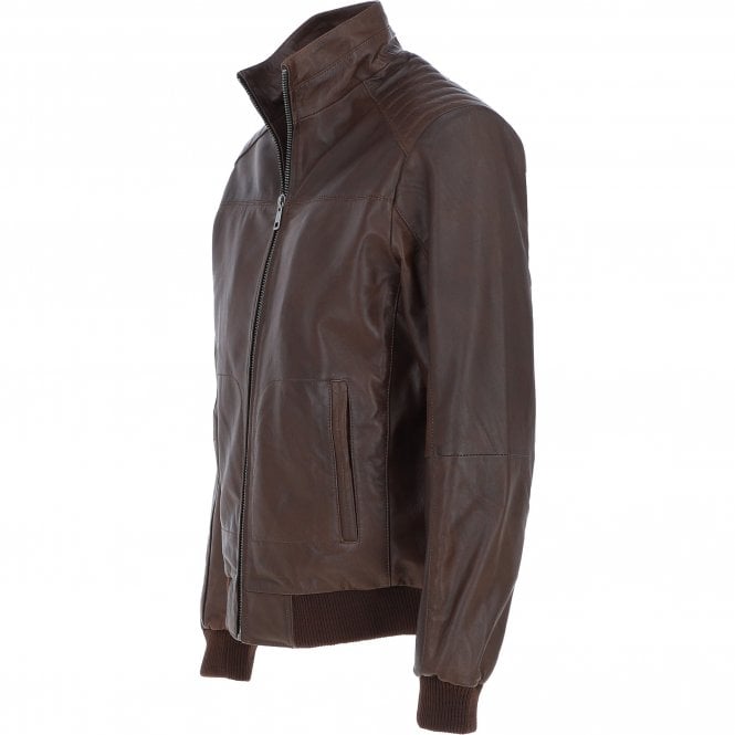 Ashwood Leather Ashwood Leather Bomber Jacket Aq Brown: AWM-784