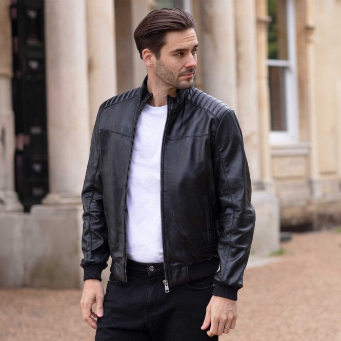 Ashwood Leather Ashwood Leather Bomber Jacket Black: AWM-784