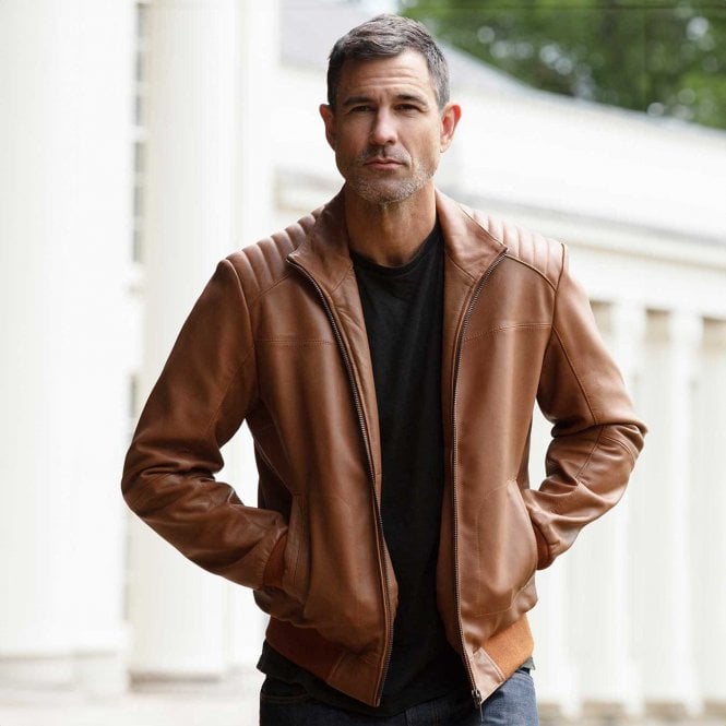 Ashwood Leather Ashwood Leather Bomber Jacket Tan: AWM-784