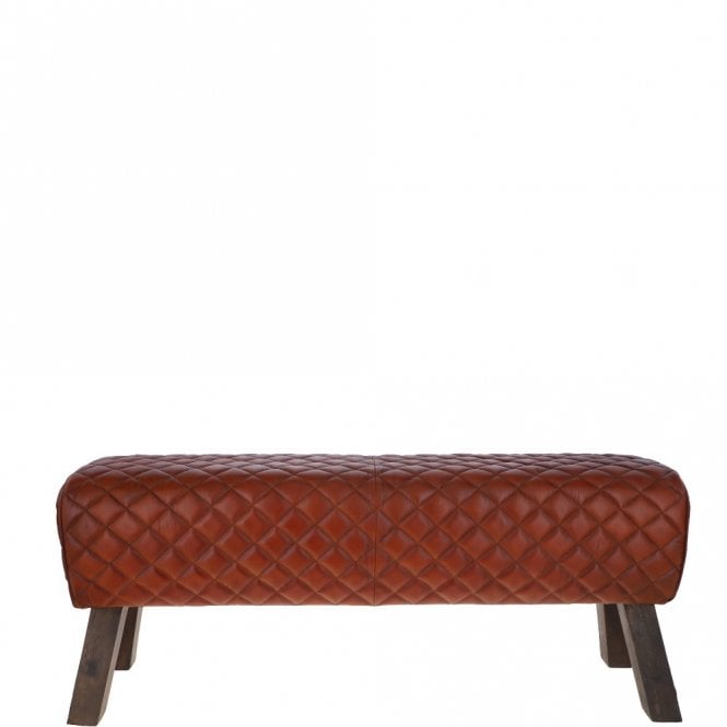 ashwood leather Ashwood Leather Diamond Stitch Bench Brown: KI-104