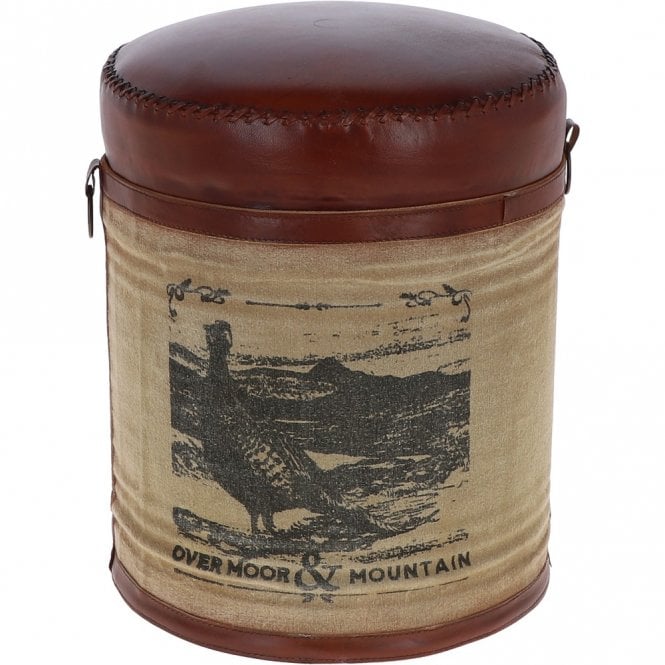ashwood leather Ashwood Leather Grouse Stool Brown: KI-203
