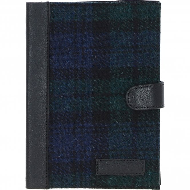 ashwood leather Ashwood Leather & Harris Tweed A5 Notebook Black/Watch: TW-19-03-BW