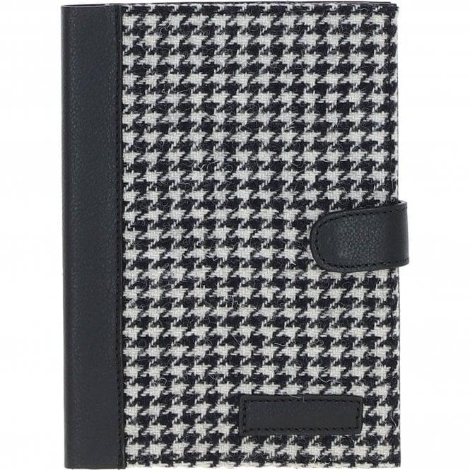 ashwood leather Ashwood Leather & Harris Tweed A5 Notebook Black/White: TW-19-012-BW