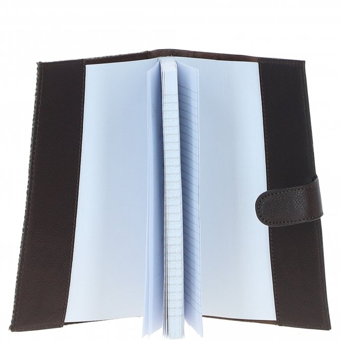 Ashwood Leather Ashwood Leather & Harris Tweed A5 Notebook Brown/Green: TW-19-09-BG