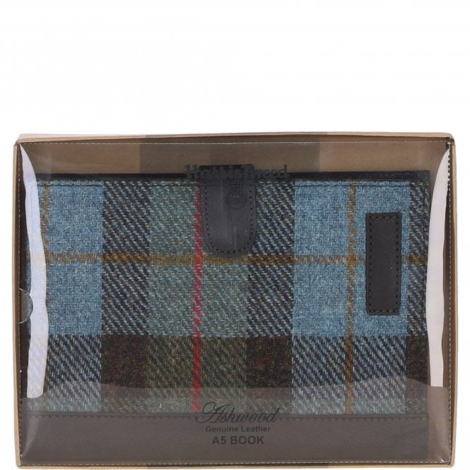 Ashwood Leather Ashwood Leather & Harris Tweed A5 Notebook Brown/Mcload: TW-19-01-BM