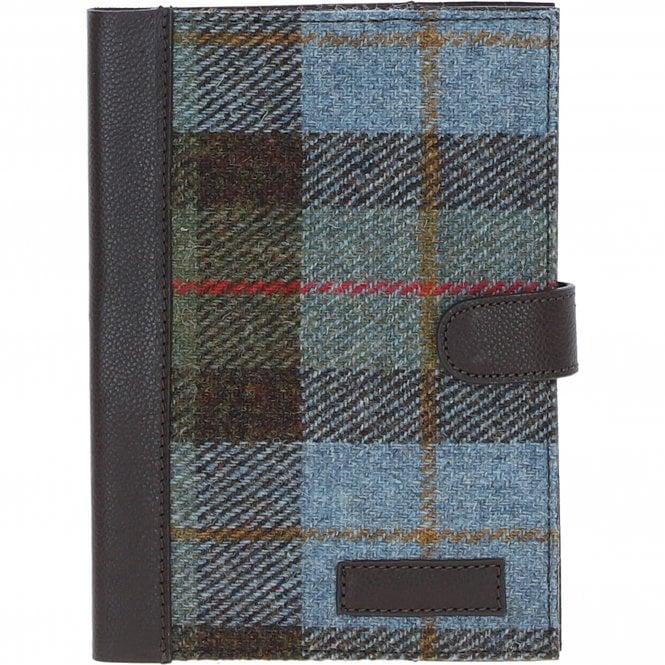 ashwood leather Ashwood Leather & Harris Tweed A5 Notebook Brown/Mcload: TW-19-01-BM