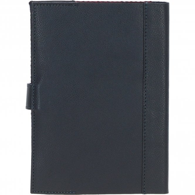 Ashwood Leather Ashwood Leather & Harris Tweed A5 Notebook Navy/Pink: TW-19-06-NP
