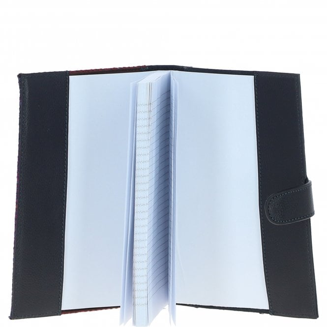 Ashwood Leather Ashwood Leather & Harris Tweed A5 Notebook Navy/Pink: TW-19-06-NP