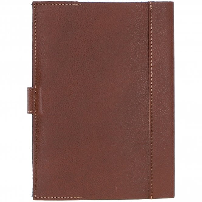 Ashwood Leather Ashwood Leather & Harris Tweed A5 Notebook Tan/LT Blue: TW-19-05-TB