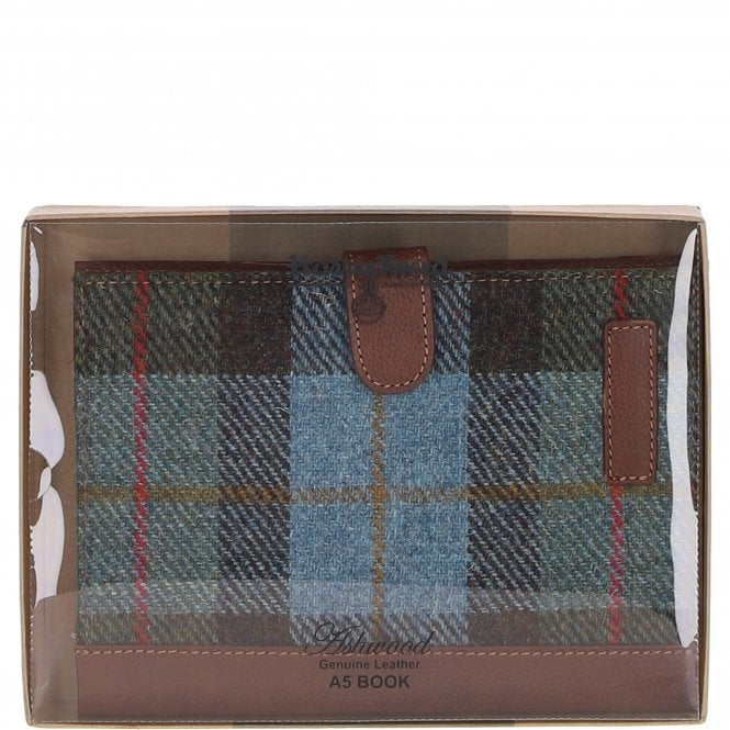Ashwood Leather Ashwood Leather & Harris Tweed A5 Notebook Tan/Mcload: TW-19-02-TM