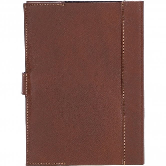 Ashwood Leather Ashwood Leather & Harris Tweed A5 Notebook Tan/Navy: TW-19-011-TN