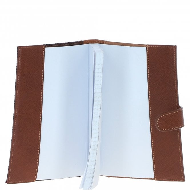 Ashwood Leather Ashwood Leather & Harris Tweed A5 Notebook Tan/Navy: TW-19-011-TN