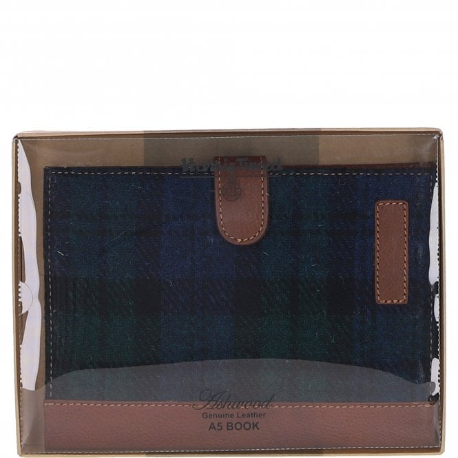 Ashwood Leather Ashwood Leather & Harris Tweed A5 Notebook Tan/Watch: TW-19-04-TW