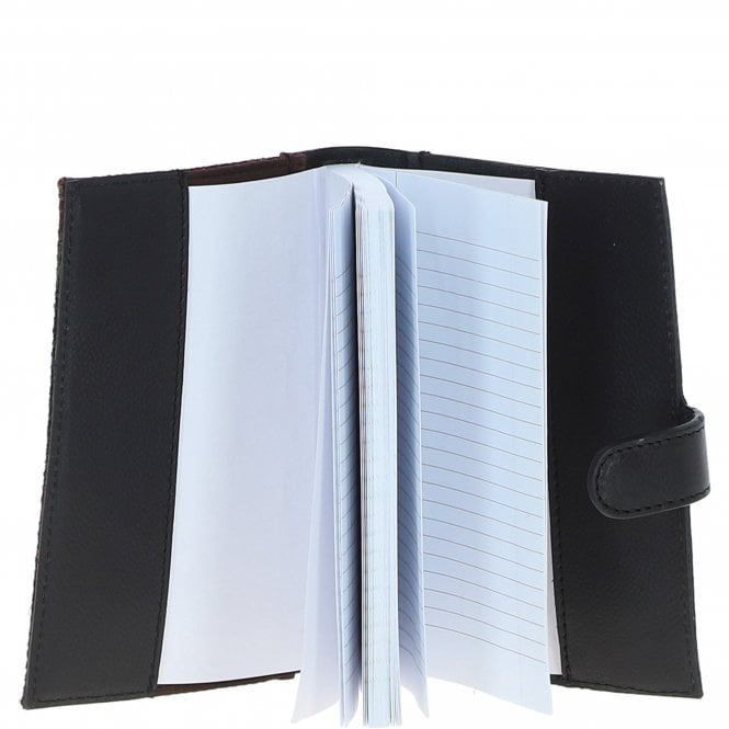 Ashwood Leather Ashwood Leather & Harris Tweed A6 Notebook Black/Green/Red: TW-18-07-BR