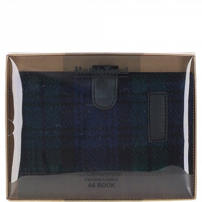 Ashwood Leather Ashwood Leather & Harris Tweed A6 Notebook Black/Watch: TW-18-03-BW