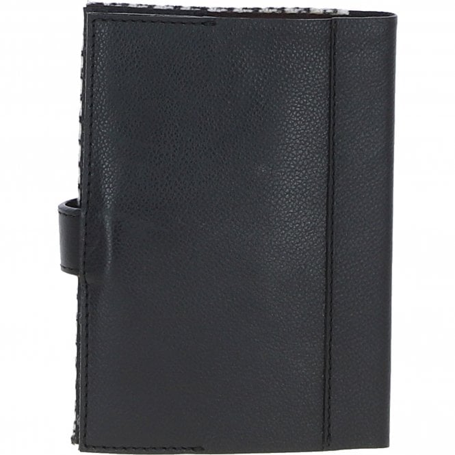 Ashwood Leather Ashwood Leather & Harris Tweed A6 Notebook Black/White: TW-18-012-BW