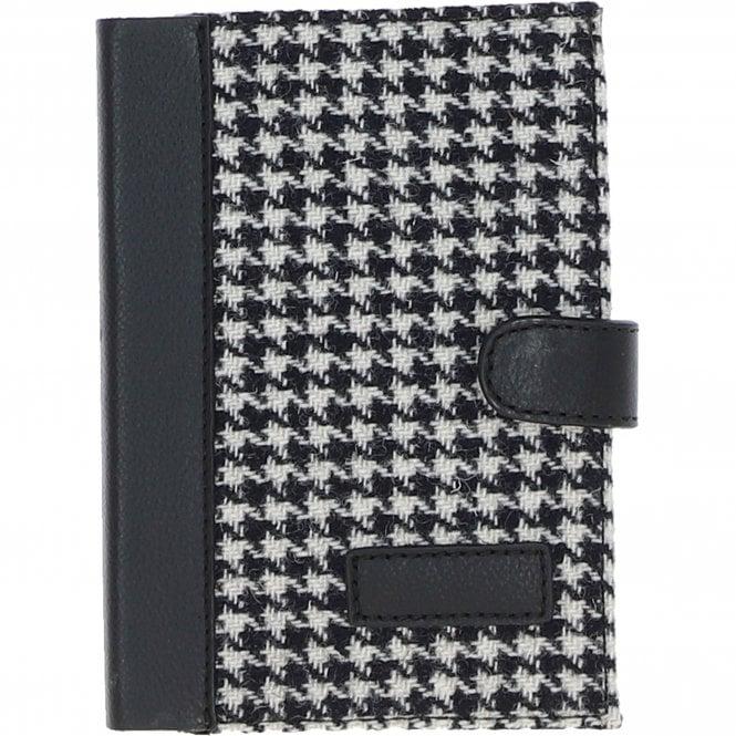 ashwood leather Ashwood Leather & Harris Tweed A6 Notebook Black/White: TW-18-012-BW
