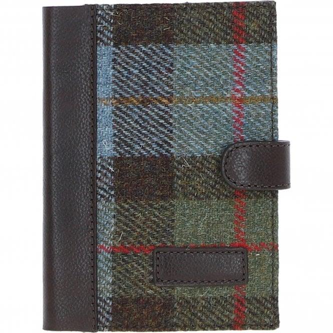 ashwood leather Ashwood Leather & Harris Tweed A6 Notebook Brown/Mcload: TW-18-01-BM