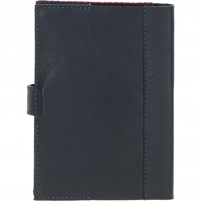 Ashwood Leather Ashwood Leather & Harris Tweed A6 Notebook Navy/Pink: TW-18-06-NP