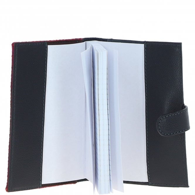 Ashwood Leather Ashwood Leather & Harris Tweed A6 Notebook Navy/Pink: TW-18-06-NP