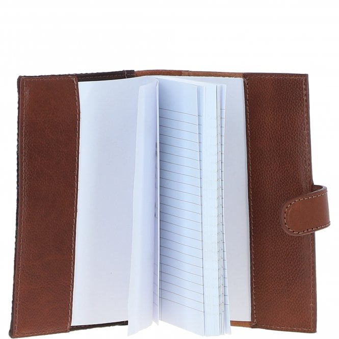 Ashwood Leather Ashwood Leather & Harris Tweed A6 Notebook Tan/Green/Red: TW-18-08-TR