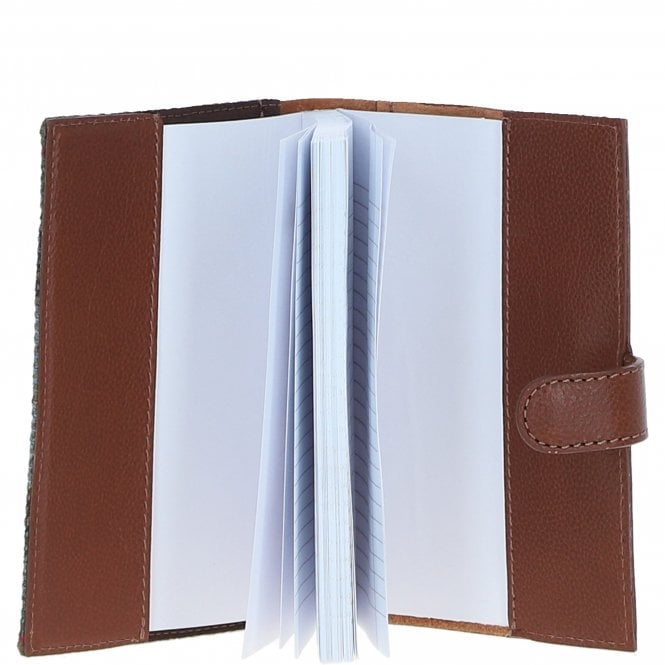 Ashwood Leather Ashwood Leather & Harris Tweed A6 Notebook Tan/Mcload: TW-18-02-TM